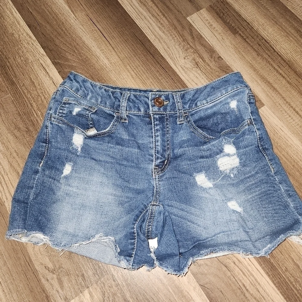 American Heritage Distressed Denim Shorts Size Juniors 7